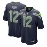 12s ,Seattle Seahawks Nike Super Bowl LX Patch Game Jersey - College Navy